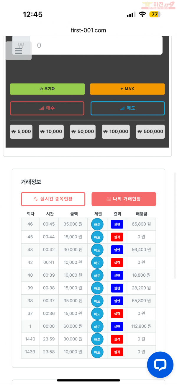 한국점 수익인증