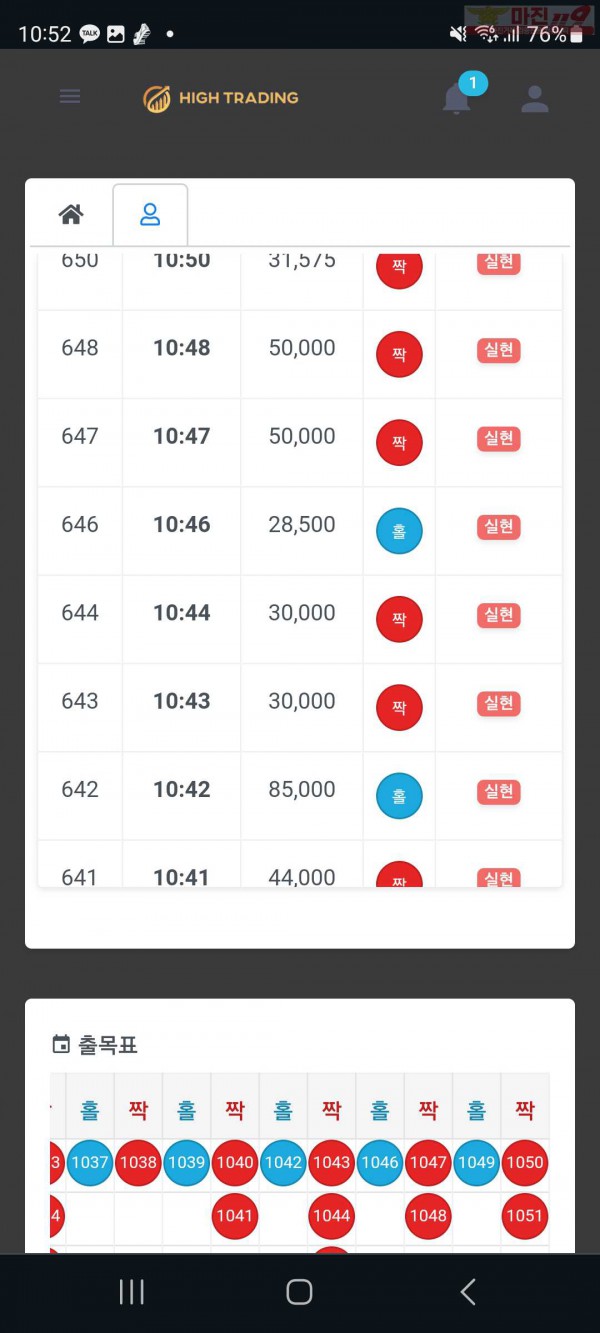 하이 국대점 수익인증