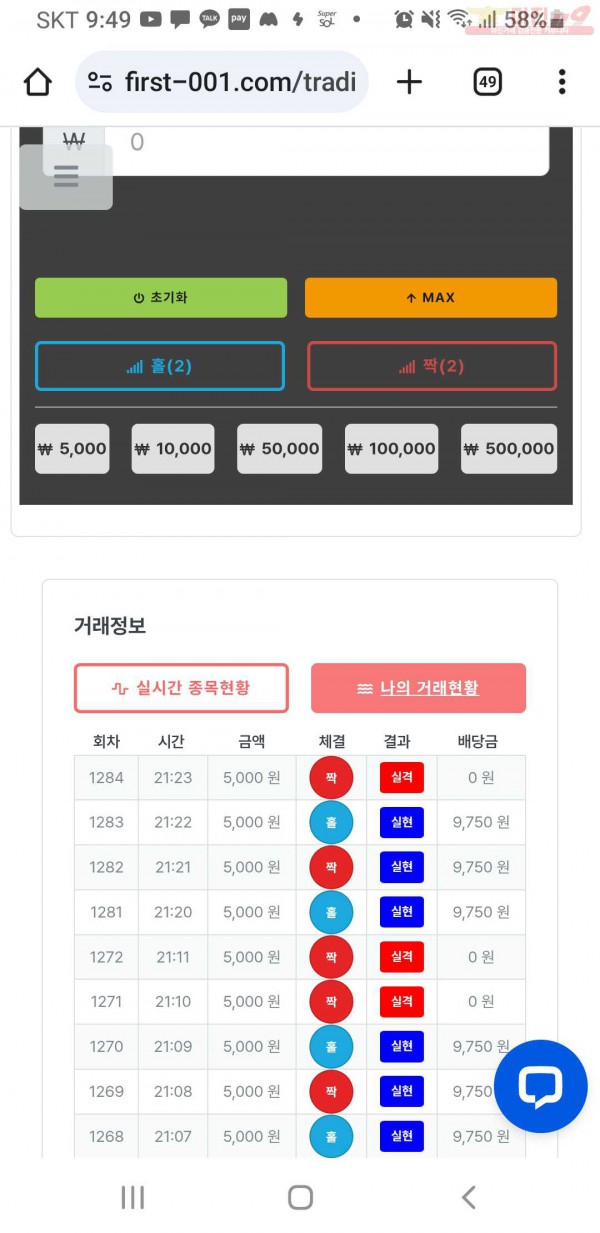 한국점  수익인증