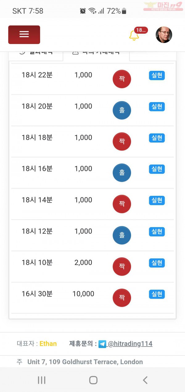 하이트레이딩 777점 수익인증합니다