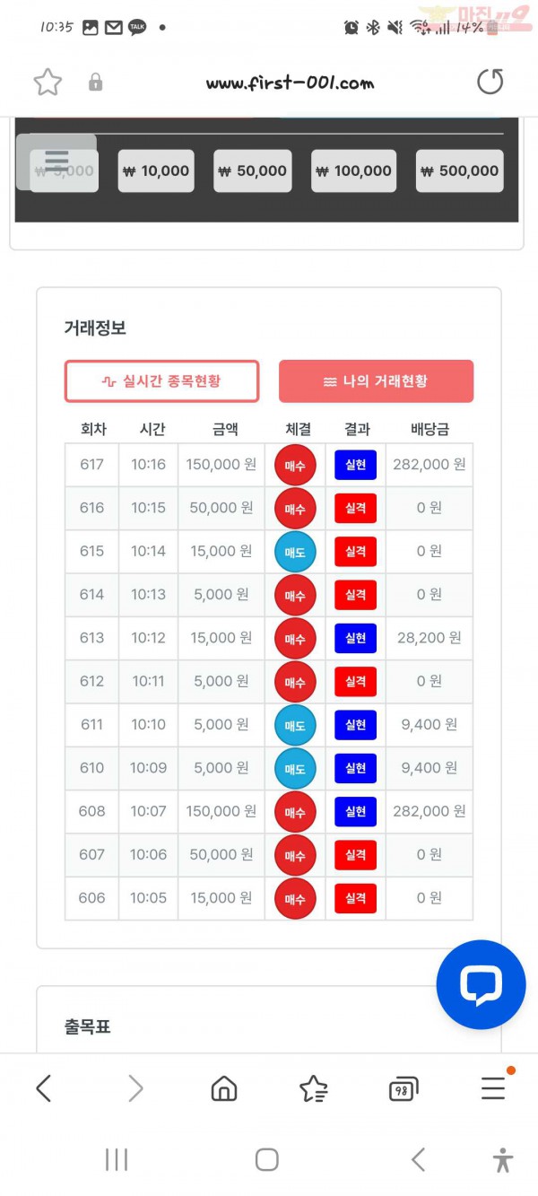 퍼스트 한국점 수익인증