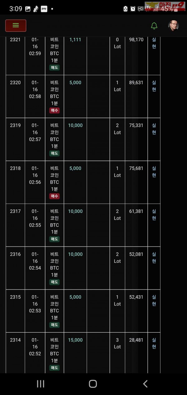 글러벌 트레이딩777점 연승인증
